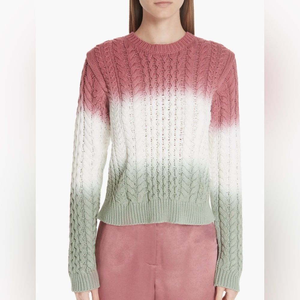 Sies Marjan Ombre Cable Knit Sweater - Pink, White, Green
